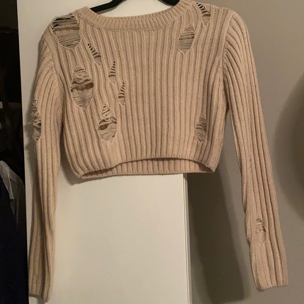 Naked Wardrobe two piece knitted set. Mini skirt with cropped sweater